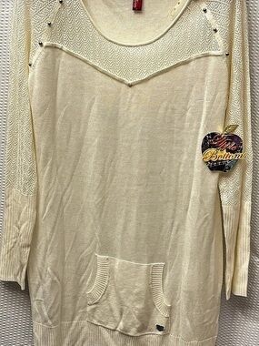 Apple bottom jeans Studded Tunic hooded Cream Size 2X NWT